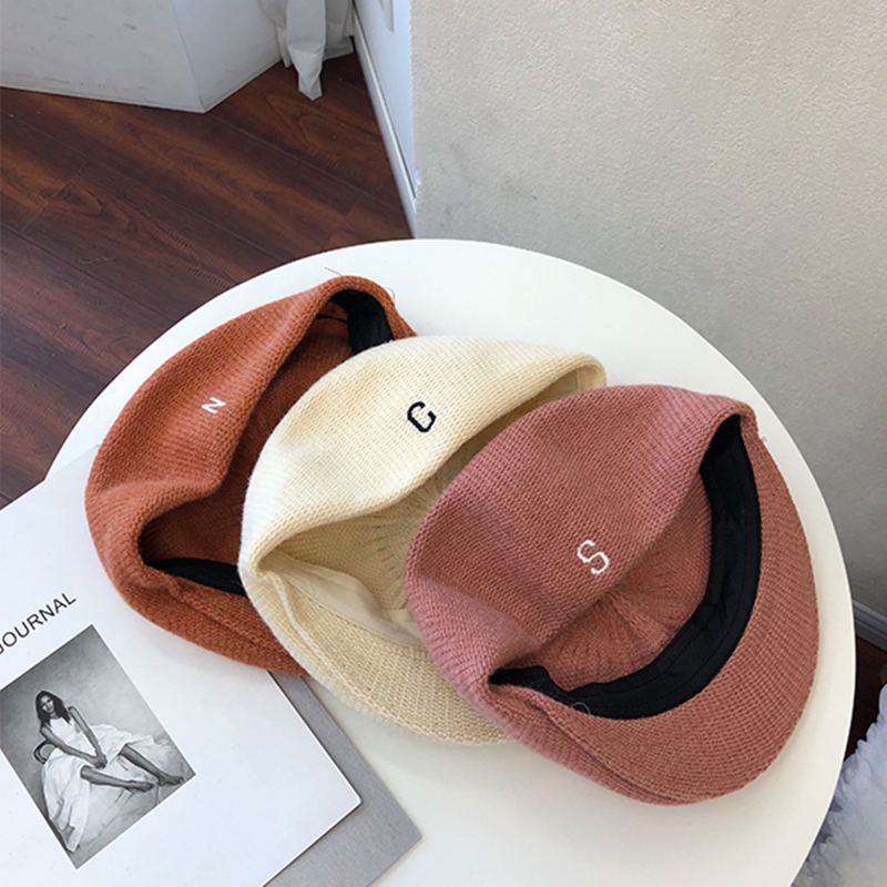 Mũ Beret Hai Lớp Trước Và Sau Thời Trang Thu Đông Phong Cách Hàn Quốc Cho Nữ