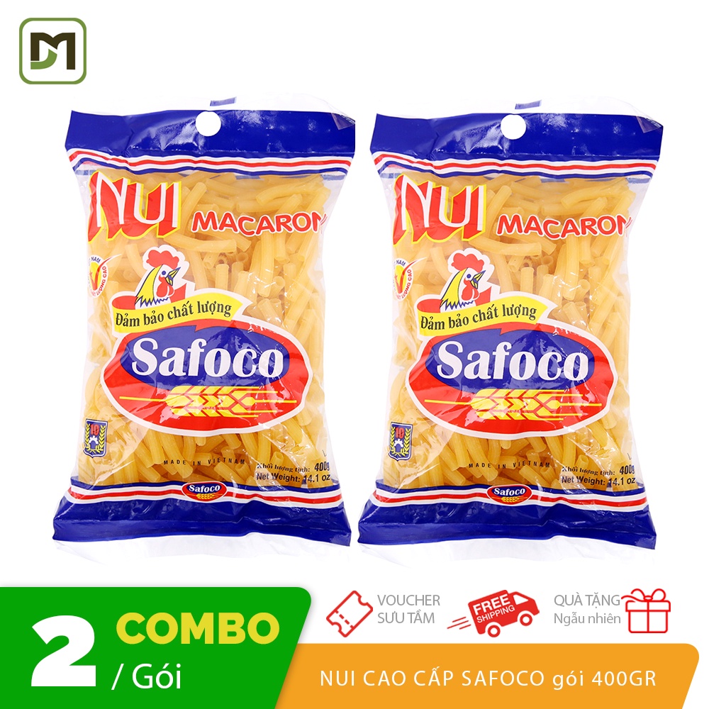 [Freeship] Combo 2 gói 400gr nui ống lớn Safoco