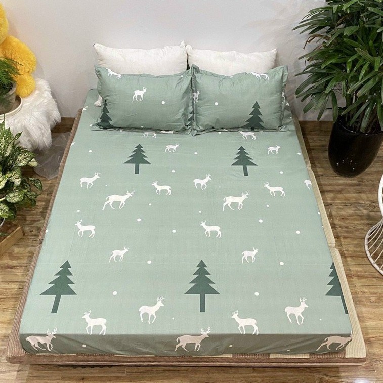 Combo Bộ ga giường ZingZingMart gồm 1 Ga + 2 Vỏ Gối Nằm Chất Cotton Poly Mẫu Báo Pink (được chọn mẫu)