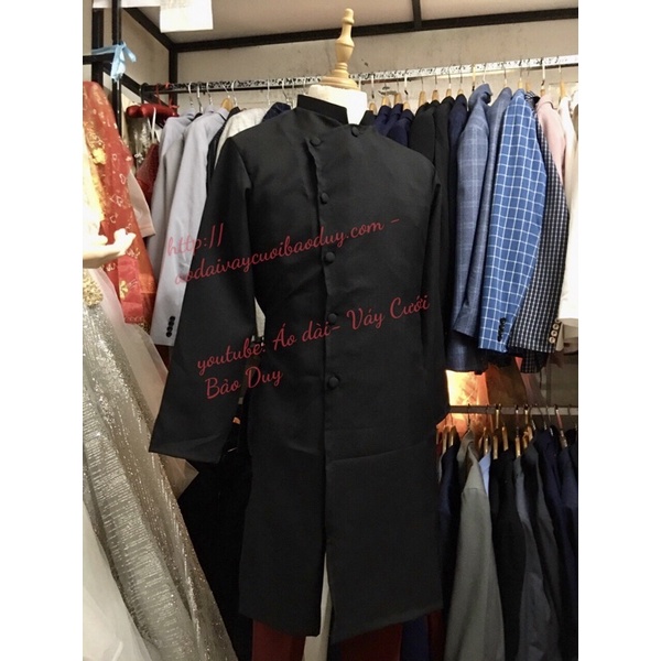 Áo dài nam đen sỉ
