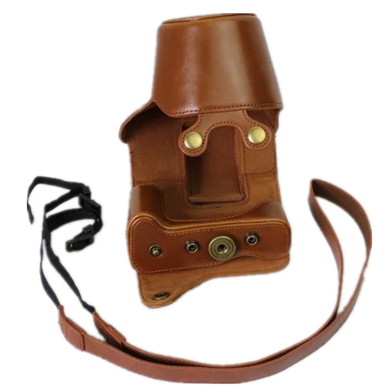 Túi Da Pu Đựng Máy Ảnh Canon Eos M5 Kèm Dây Đeo Cổ 15-45mm Lens