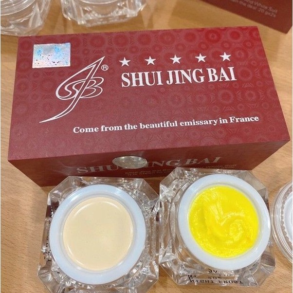Sét kem nám tàn nhang, dưỡng trắng da Shui Jing Bai 20g x2, Kem dưỡng da an toàn