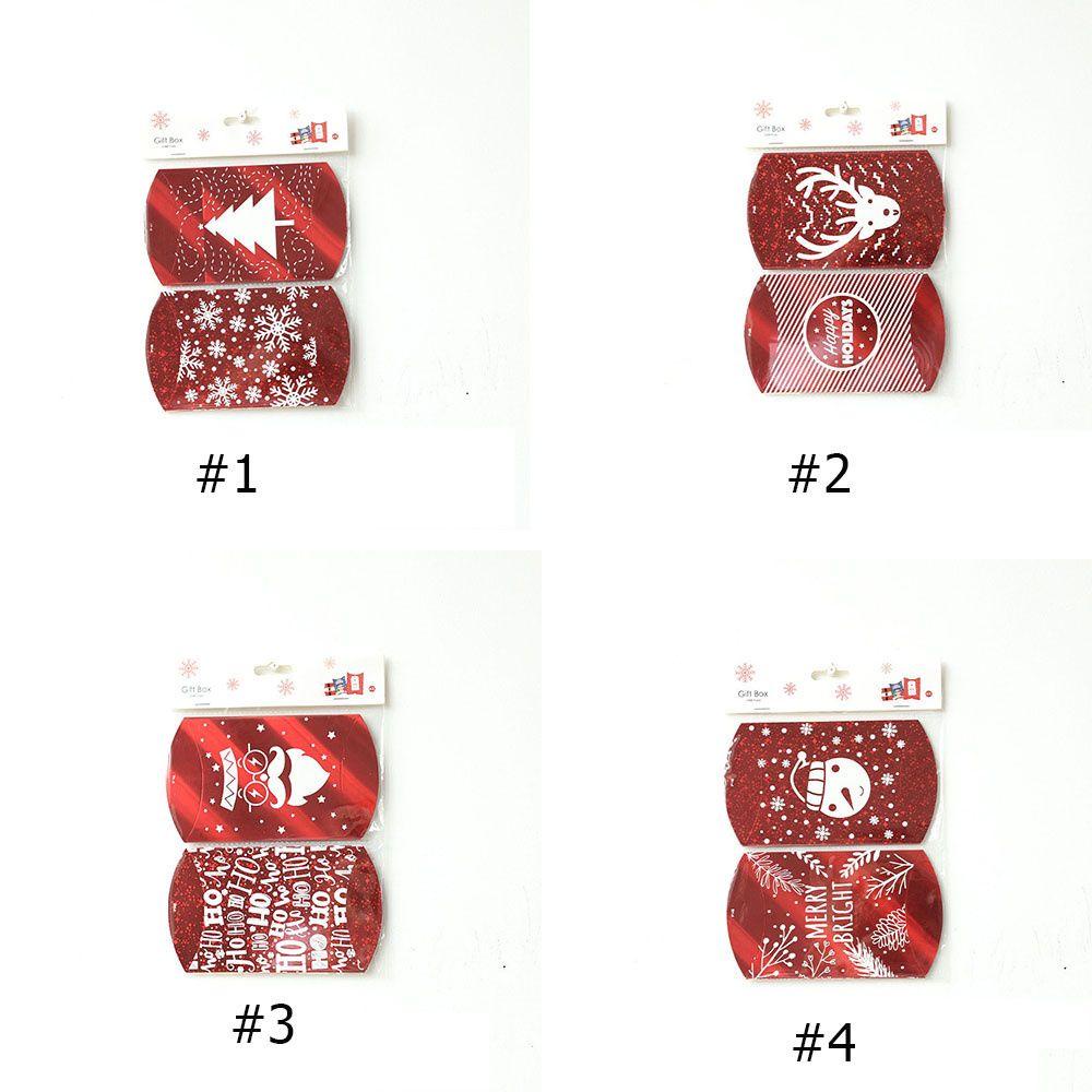 Hộp Đựng Kẹo Hình Gối Màu Đỏ Dùng Trang Trí Tiệc Giáng Sinh Năm Mới