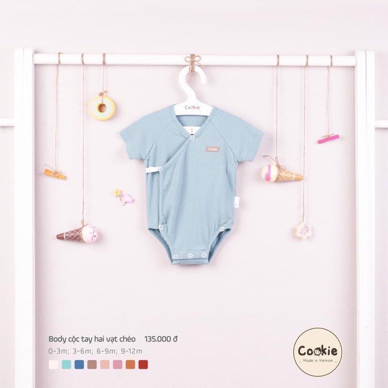 Bodysuit cộc tay 2 vạt chéo cookie