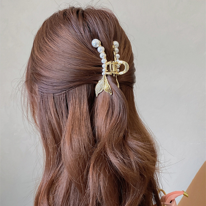 Kẹp tóc đính hạt ngọc trai kiểu dáng sang trọng cho nữ