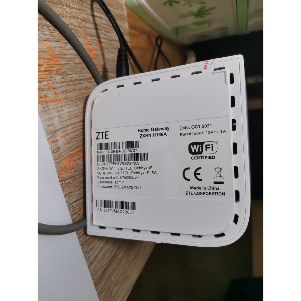 Bộ Phát Wifi Home Gateway - ZTE ZXHN H196A