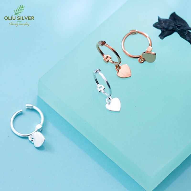Bông Tai Bạc S925 Khoen Tròn Nhí Mini Hoop Trái Tim – Ngôi Sao Trẻ Trung Cá Tính | Khuyên Tai Nữ Trang Sức Bạc 925
