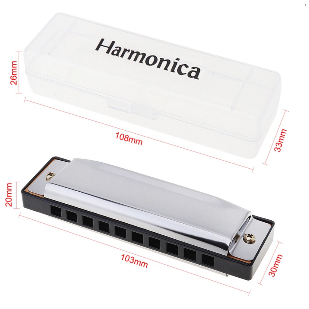Kèn Harmonica 10 lỗ bằng thép không gỉ