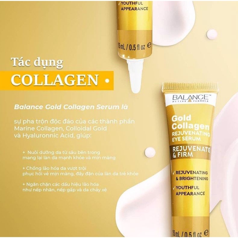 Kem Dưỡng Mắt Balance Giúp Giảm Thâm Và Tái Tạo Da Mắt Gold Collagen Rejuvenating Eye