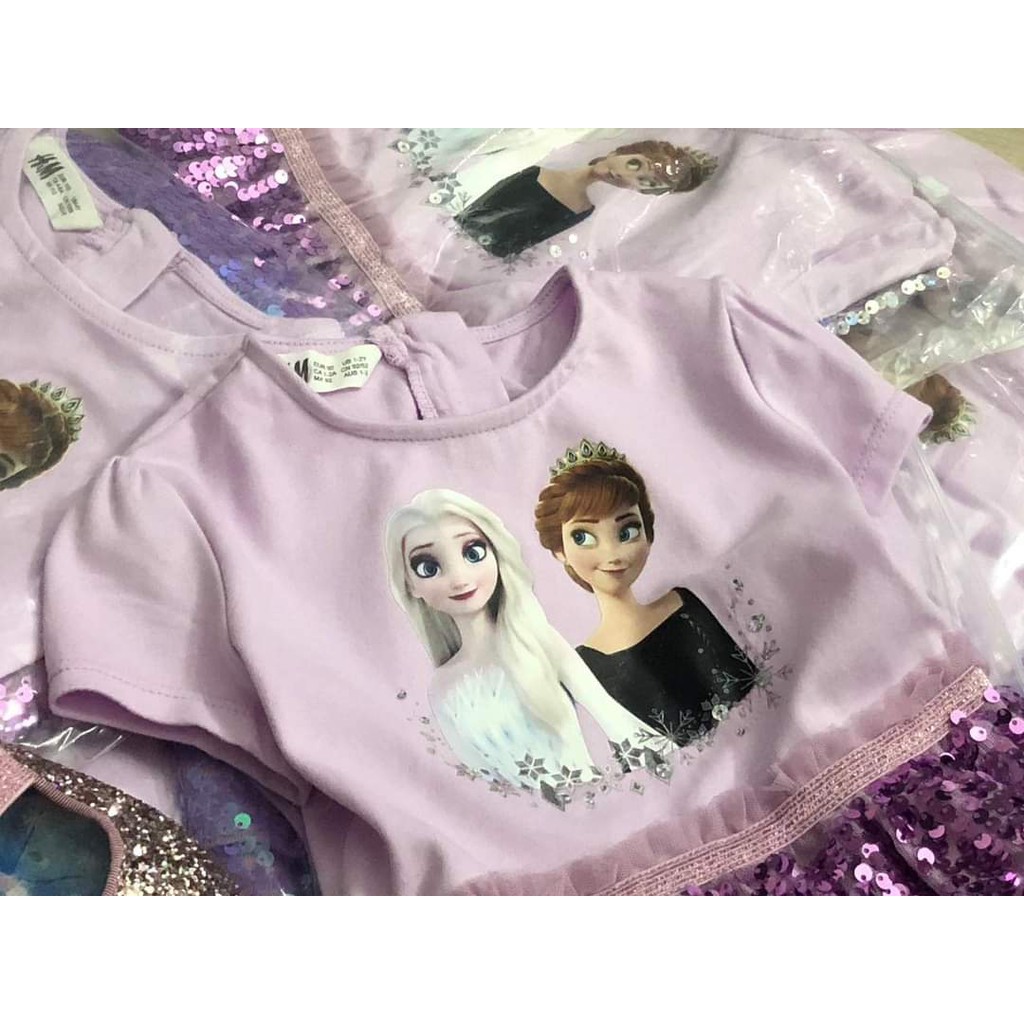 Váy công chúa Elsa xinh xắn đáng yêu ngắn tay dành cho bé gái