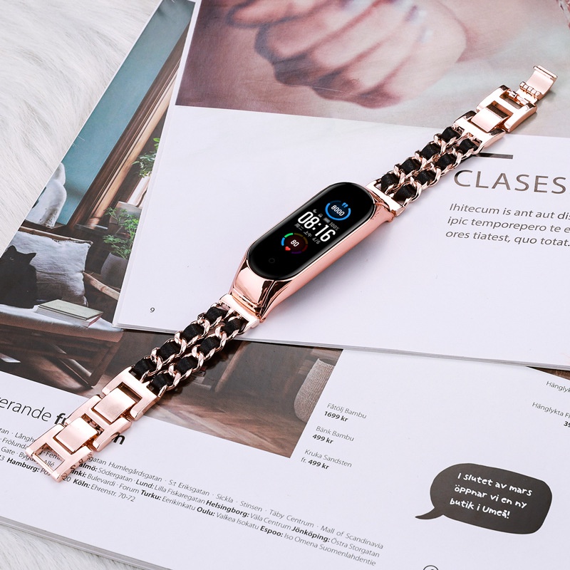 Dây Đeo Inox Sang Trọng Cho Đồng Hồ Thông Minh Xiaomi Mi Band 7 6 5 4 3