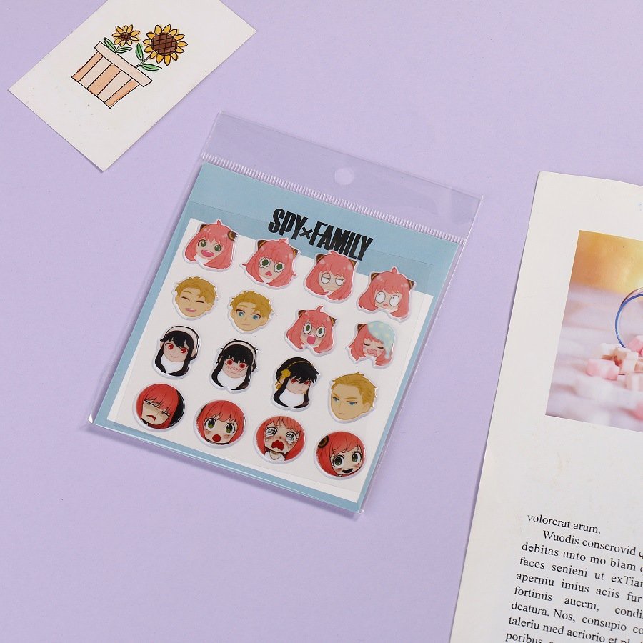 ( Lẻ tấm ) Ảnh dán sticker in hình SPY X FAMILY GIA ĐÌNH ĐIỆP VIÊN anime chibi trang trí xinh xắn