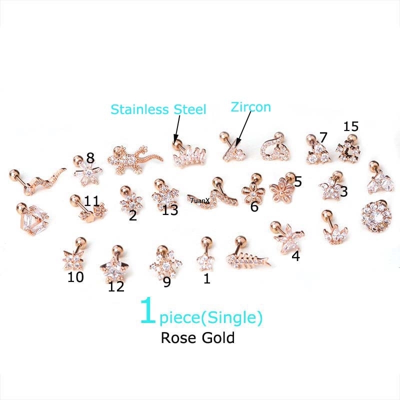 1 Khuyên tai mạ vàng/bạc/vàng hồng 20g
