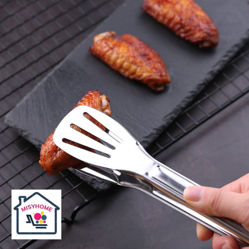 Kẹp gắp thức ăn gắp đồ nóng nướng BBQ gắp đồ chiên rán gắp đá đồ trong lò vi sóng gắp bánh trộn salad dài  inox Misyhome