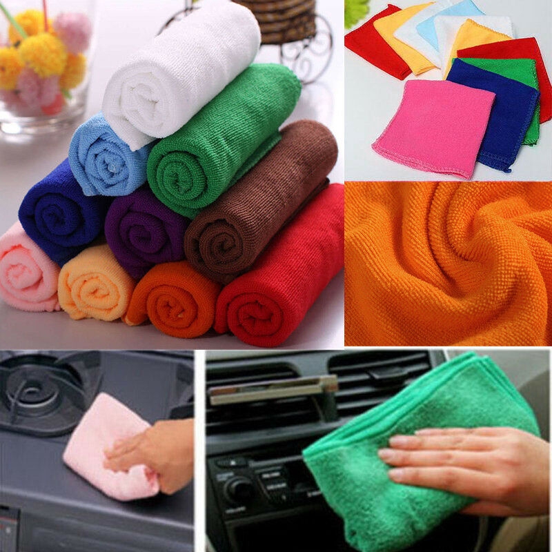 Bộ 2/4 khăn lau bằng chất liệu microfiber nhiều màu đa năng