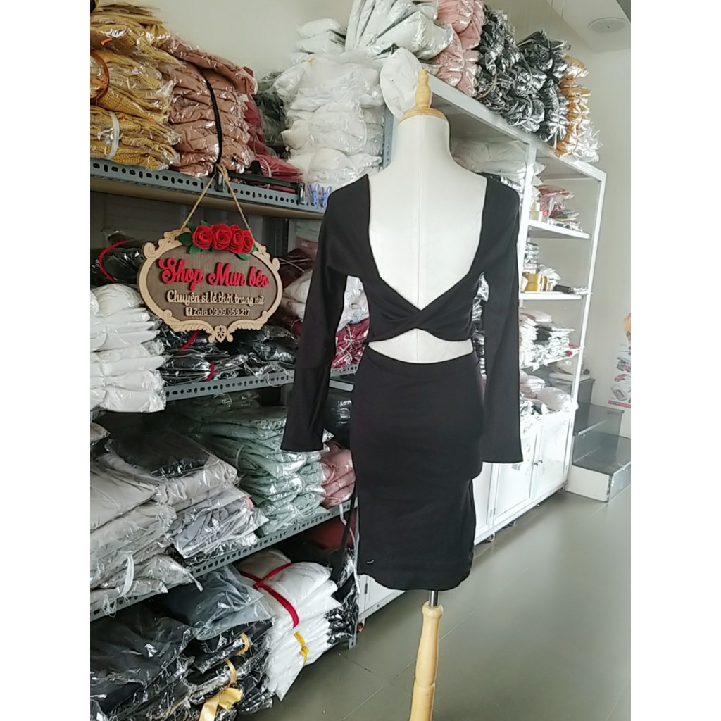 (VIDEO+HÌNH THẬT) Đầm Body Tay Dài Xoắn Eo Mẫu Mới Cực Sang | BigBuy360 - bigbuy360.vn