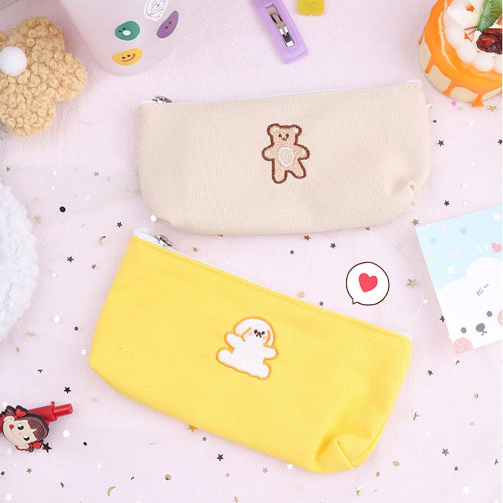 Túi Đựng Bút Bằng Vải Canvas Thiết Kế Đơn Giản Xinh Xắn