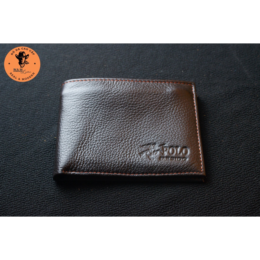 Ví nam da bò màu nâu dáng ngang - RAM Leather