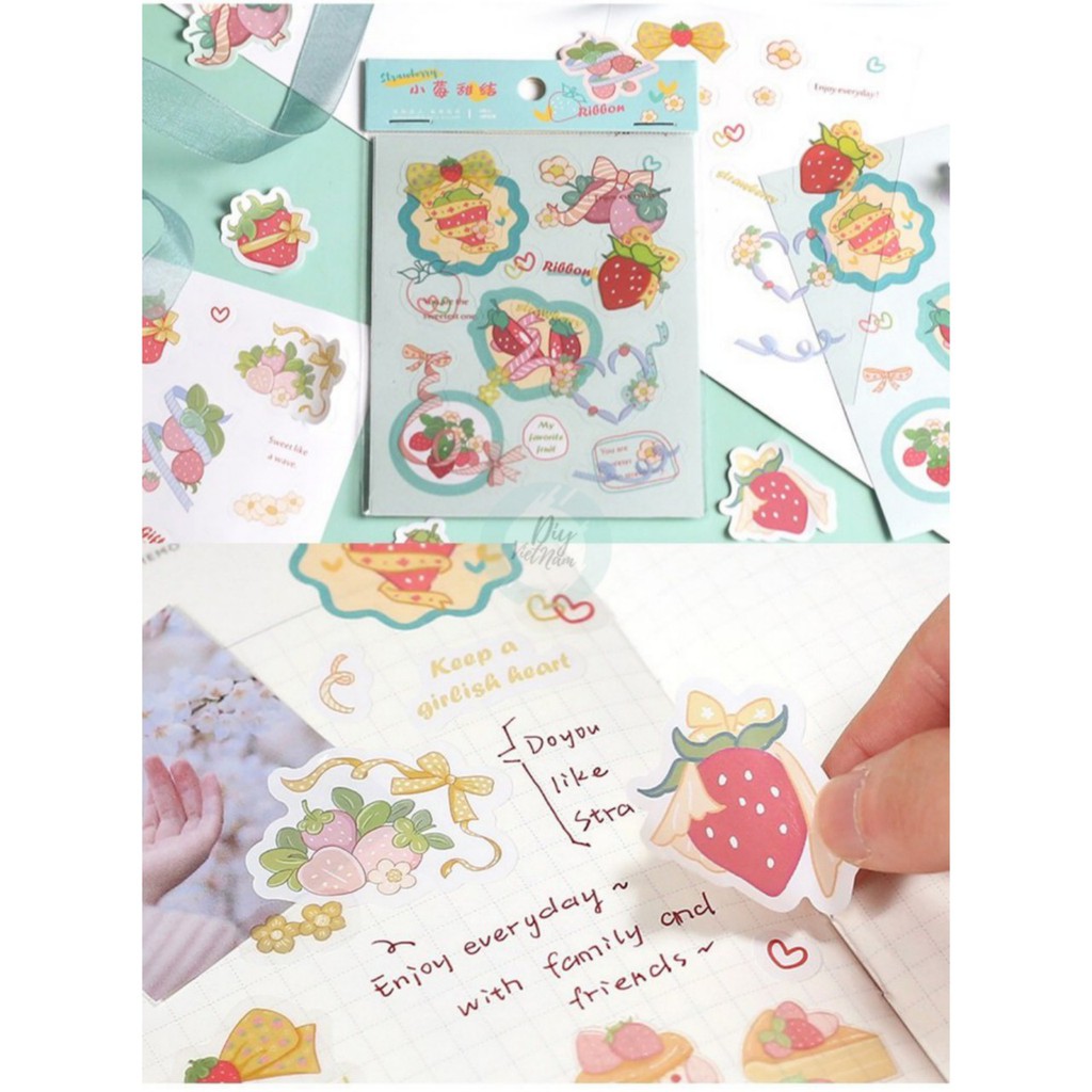 SET HÌNH DÁN SWEET STAWBERRY