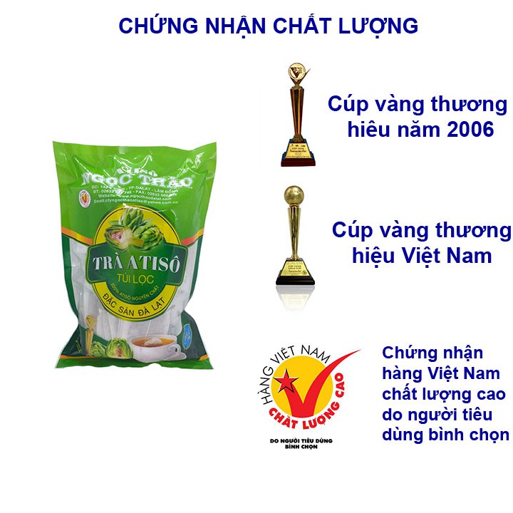 Bộ 2 gói Trà Atiso túi lọc Ngọc Thảo Đà Lạt mỗi gói 100 túi giúp thanh nhiệt giải độc gan đẹp da mặt giá rẻ nhất