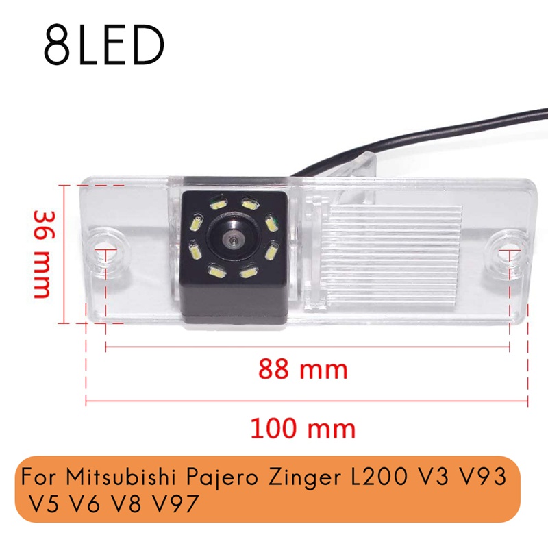 Camera chiếu hậu 8 bóng LED cho Mitsubishi Pajero Zinger L200 V3 V93 V5 V6 V8 V97
