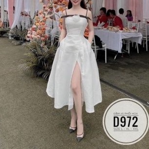 Đầm big size đầm hai dây phối hoa siêu đẹp sang từ 60kg-90kg