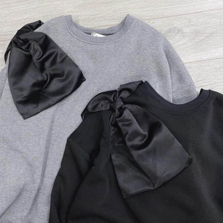 ÁO NỈ ĐÍNH NƠ 2 MÀU ĐEN/ XÁM | BigBuy360 - bigbuy360.vn