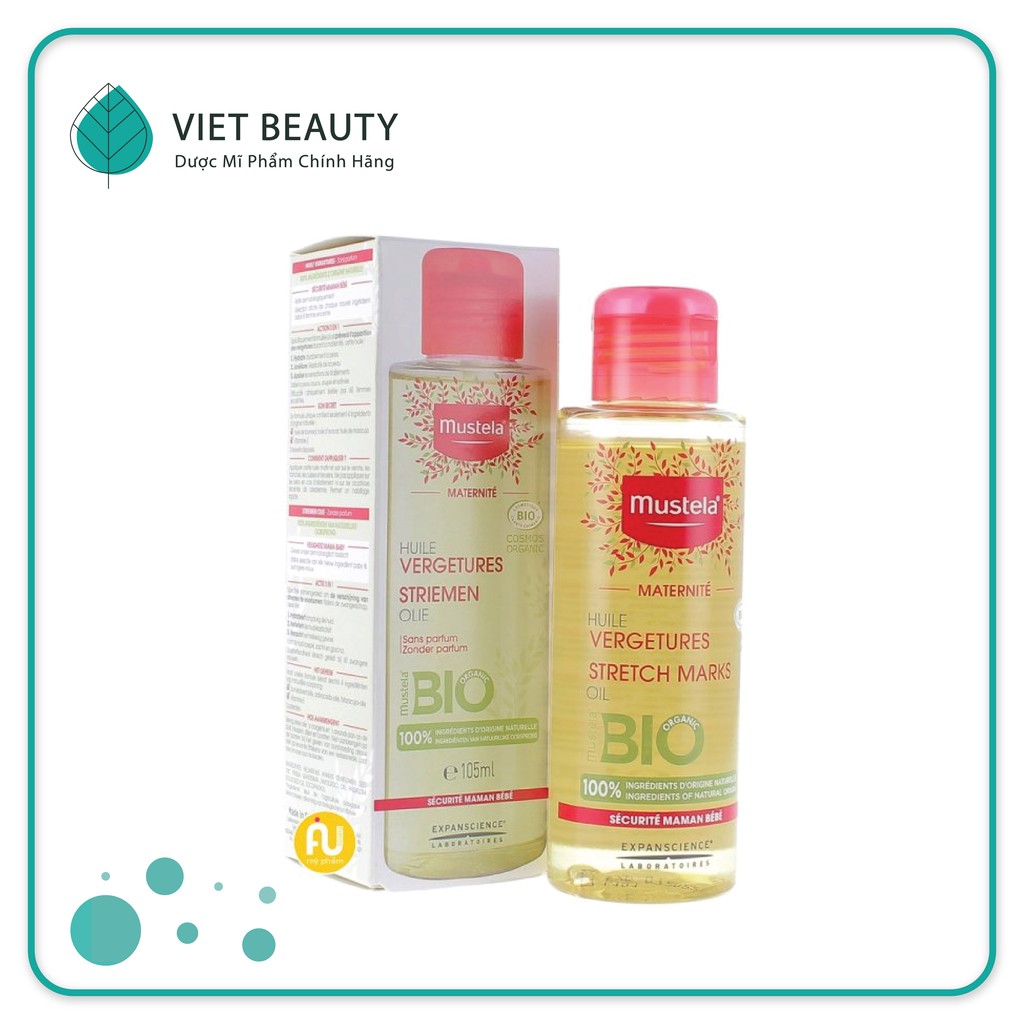 Dầu chống rạn Mustela Pháp ngăn ngừa và làm giảm các vết rạn bụng - Dành cho phụ nữ đang mang thai và vừa mới sinh em bé