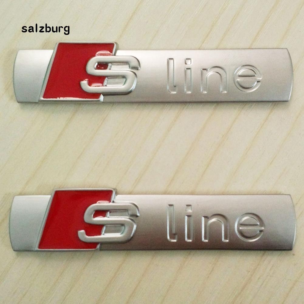 Nhãn dán 3D hình logo Sline trang trí cho xe Audi