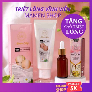 [MUA 1 TẶNG 1] Kem tẩy lông + cao triệt lông vùng kín, nách, chân Mamen Shop, an toàn da nhạy cảm, êm không rát