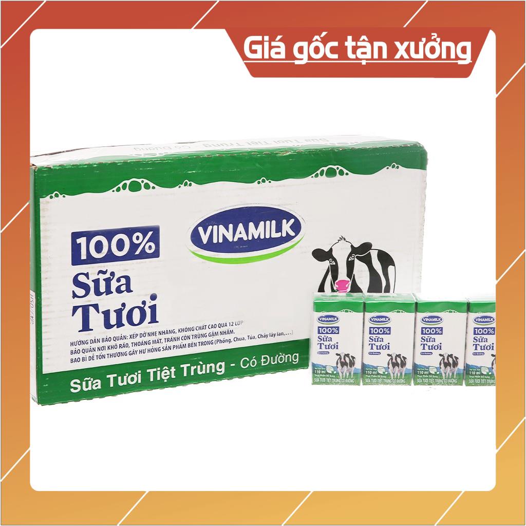 [ICLN9 giảm 5K] Sữa tươi tiệt trùng Vinamilk 100% ít đường 110ml x 48 hộp