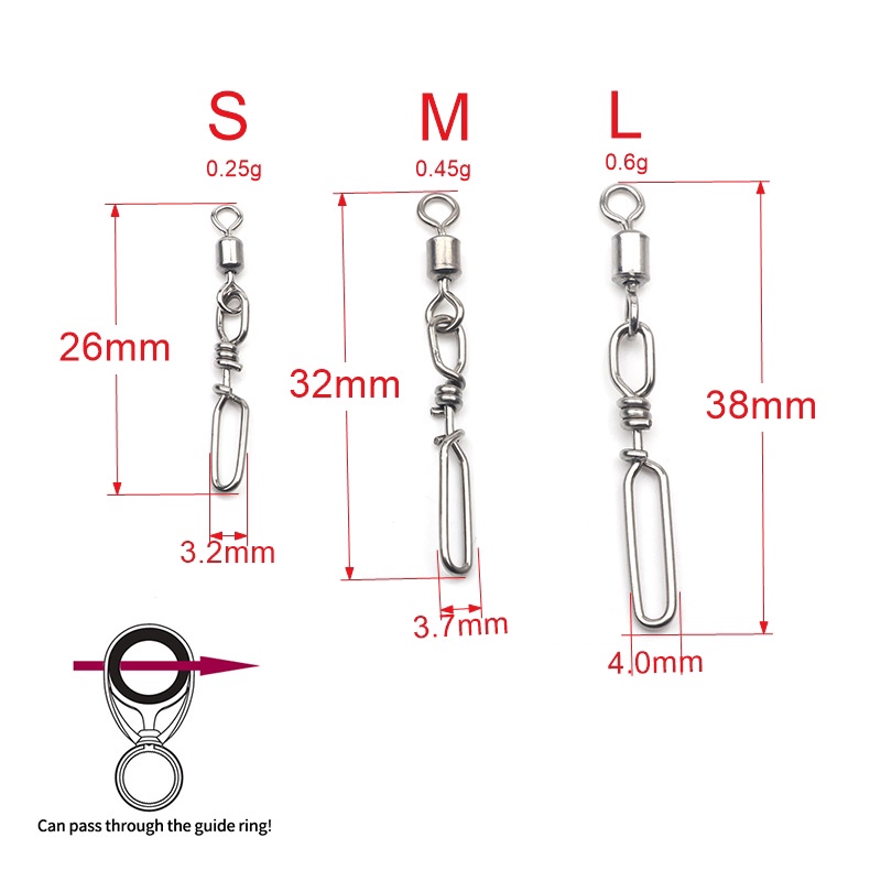 Set 10 Khớp Khuyên Nối Cần Câu Cá Bằng Thép Không Gỉ