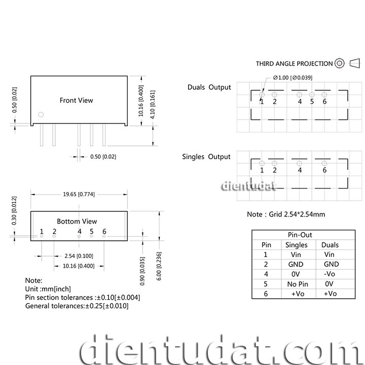 Nguồn cách ly 5V B0505S-2W