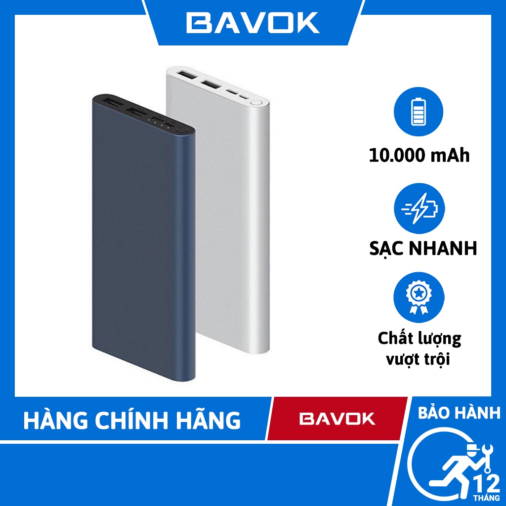 Sạc dự phòng 10000 mah Sạc nhanh Gen 3 - sạc nhanh 18w - bavok