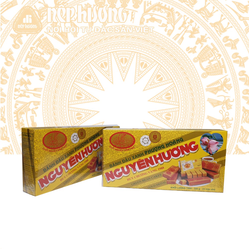 Bánh đậu xanh Nguyên Hương Hộp 320g Đặc sản Hải Dương