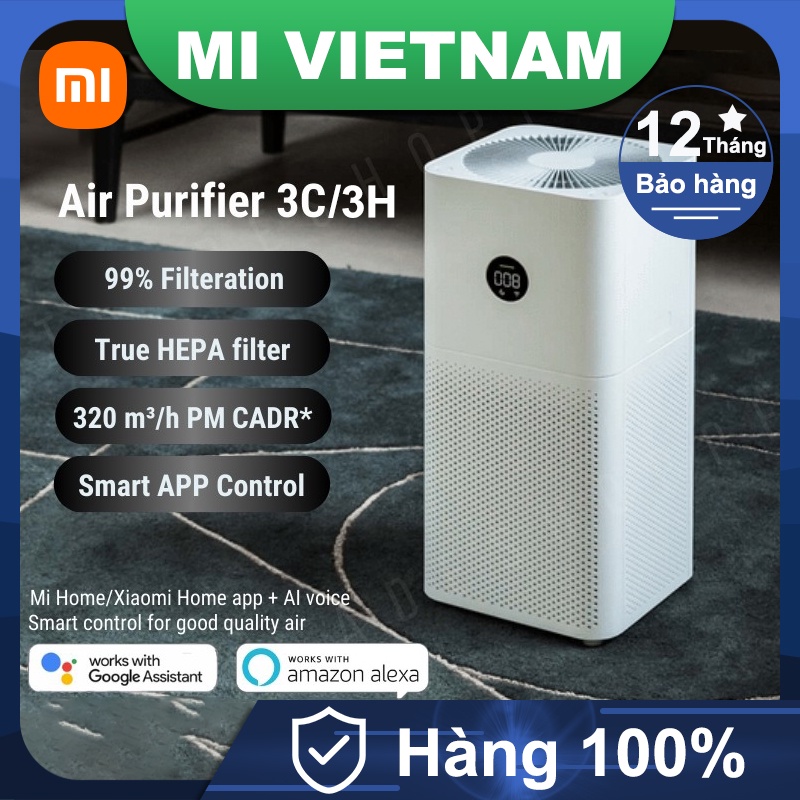 Máy lọc không khí Xiaomi Mi Air Purifier 3C 3H 320m³/h 35m² FCADR 60m³/h Bản Quốc Tế BH 12 tháng