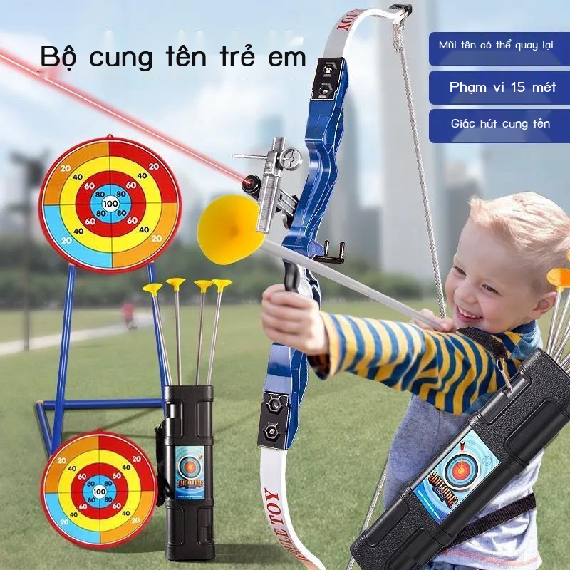QBộ đồ chơi cung tên cho trẻ em lớn bắn mục tiêu thể thao ngoài trời 6 bé trai từ 8 đến 12 tuổi