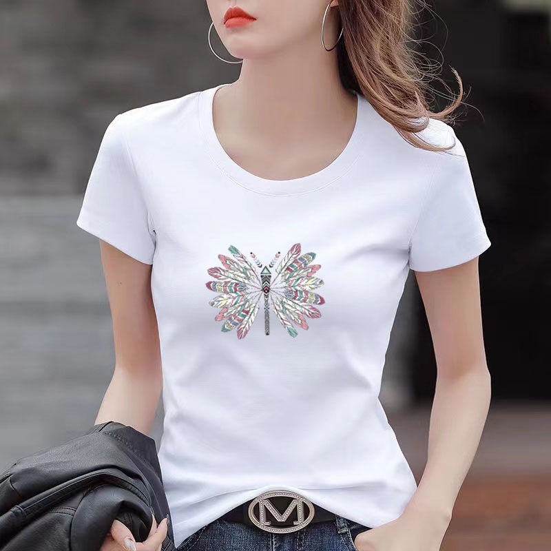 Áo Thun Ngắn Tay Cổ Tròn Dáng Ôm Thời Trang Mùa Hè Dành Cho Nữ