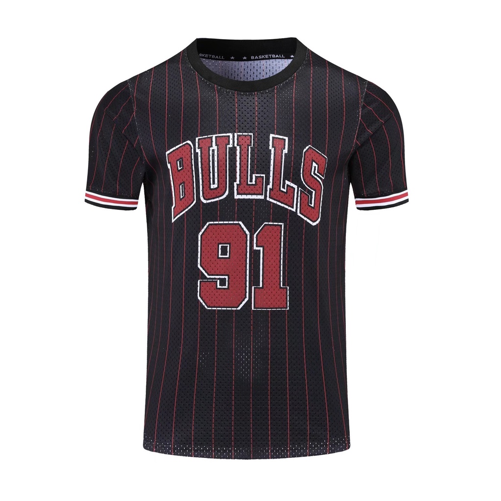 MLB Áo Thun Thể Thao Bóng Rổ Tay Ngắn Phối Lưới Kiểu Retro Cá Tính