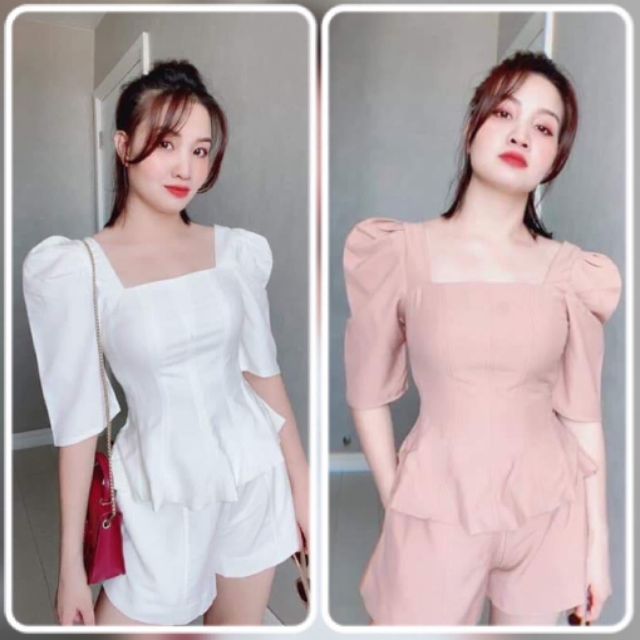 🎀SET BỘ ÁO PEPLUM TAY PHỒNG QUẦN ĐÙI GIÁ RẺ