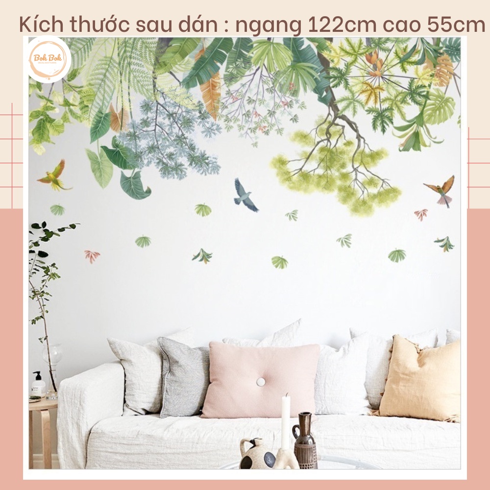 Decal dán tường Tán lá A93 - Decal dán tường Hàn Quốc