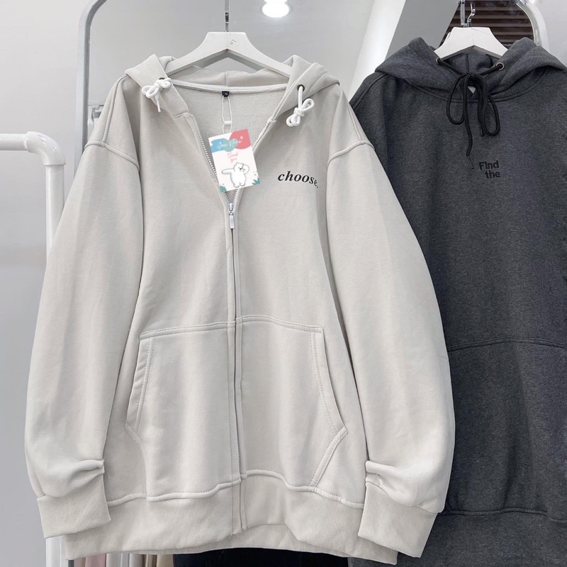 Áo khoác xám kem nỉ (ảnh thật)