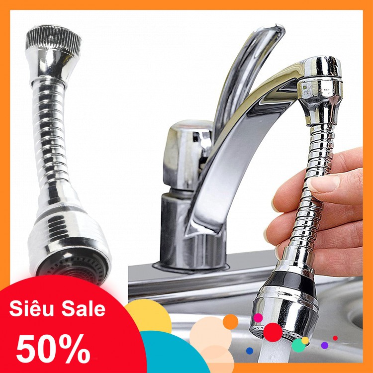 Giá sỉ tốt-VÒI NƯỚC RỬA BÁT INOX TĂNG ÁP XOAY 360 ĐỘ