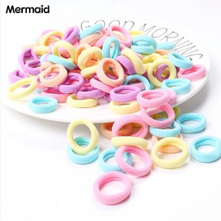 Set 100 Dây Cột Tóc Co Giãn Nhiều Màu Cho Bé Gái