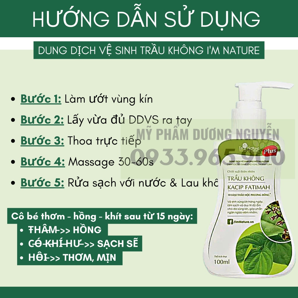 Dung Dịch Vệ Sinh Phụ Nữ Trầu Không I'm Nature 150ml