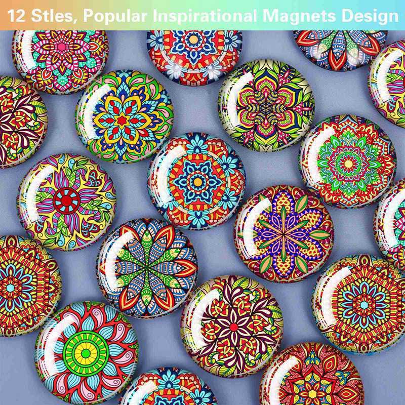 Bộ 12 Nam Châm Gắn Tủ Lạnh Hình Hoa Mandala