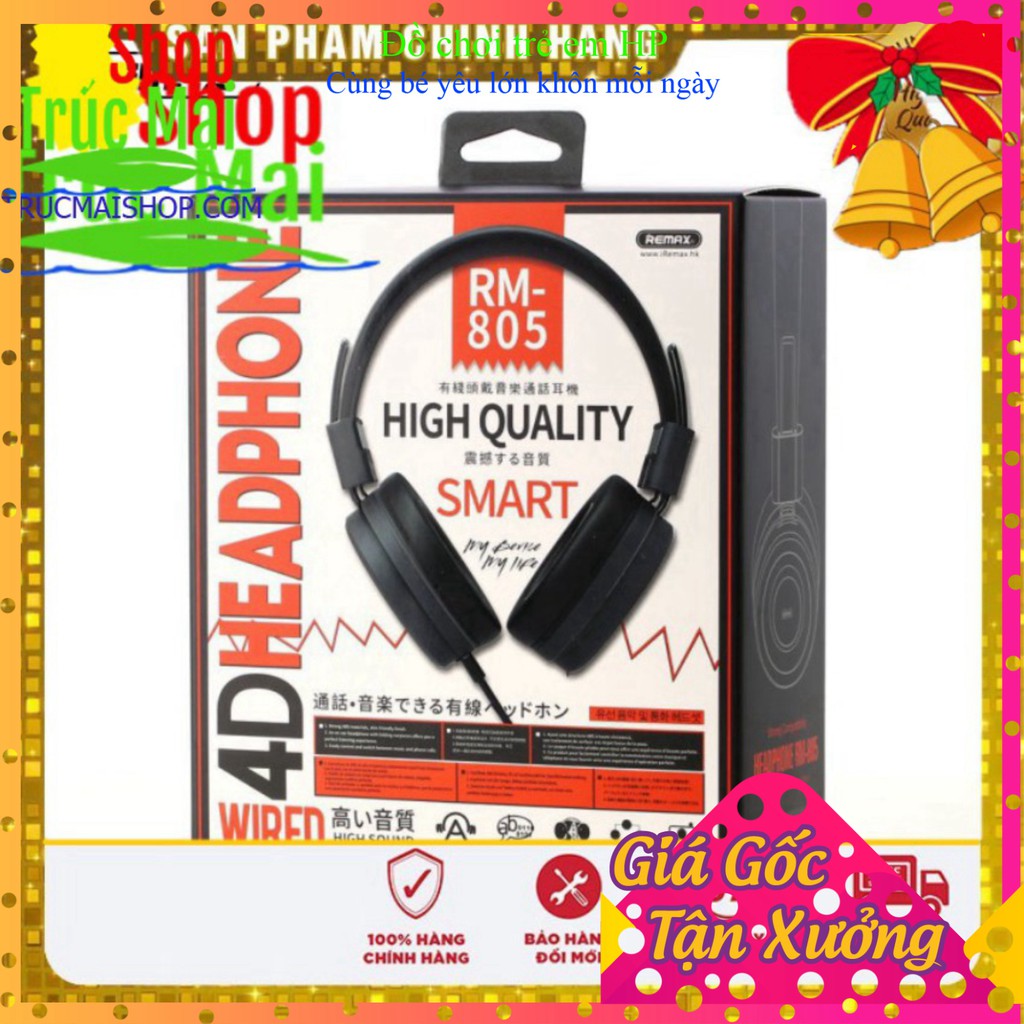 [ Loại Cao Cấp] Headphone Tai nghe chụp tai có dây nhận dạng giọng nói Remax RM-805 chính hãng