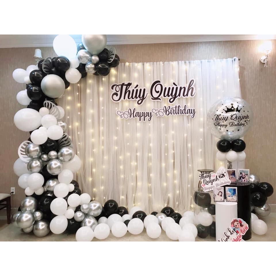 Set 5 quạt gài dải bóng trang trí sinh nhật sự kiện - K213