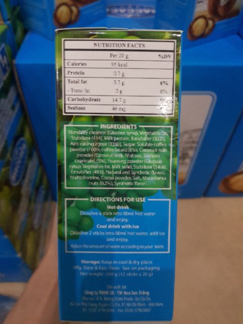 Cà phê dừa❤freeship❤MACCACA Hộp 12 gói x 20gr | BigBuy360 - bigbuy360.vn