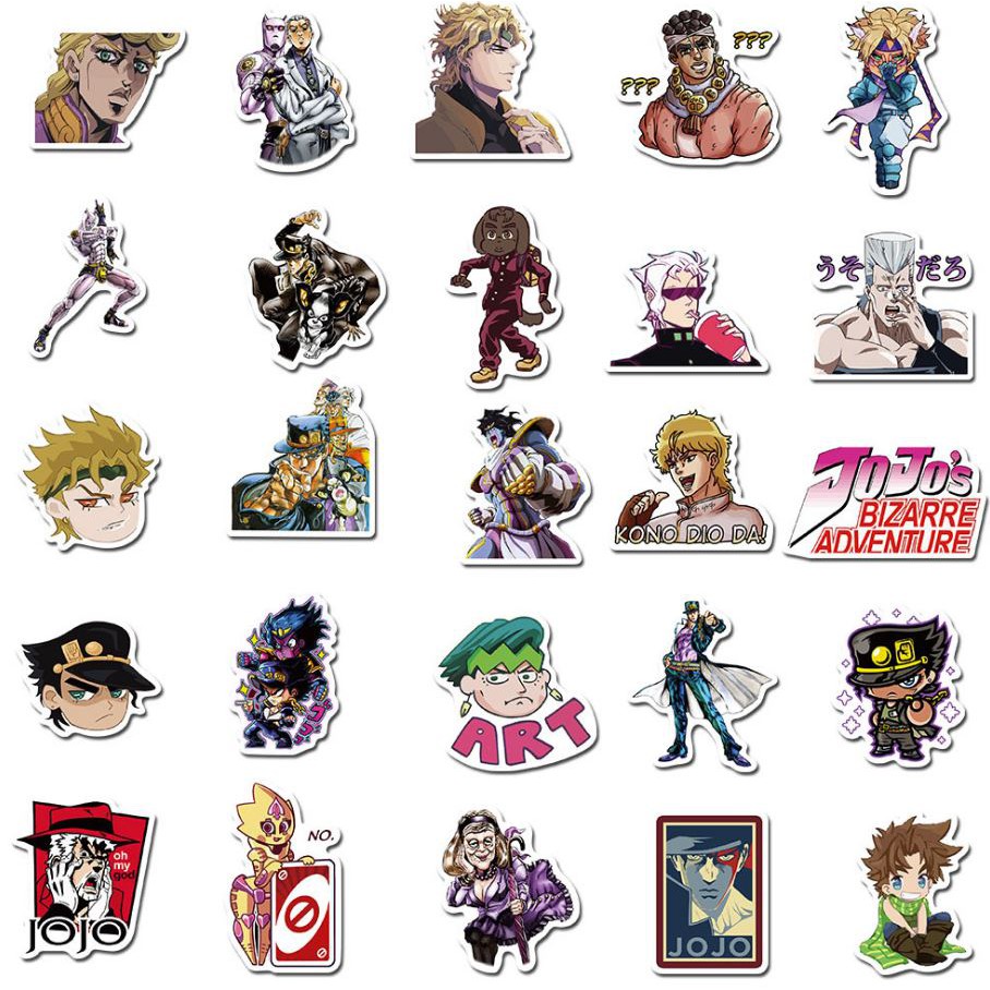 Sticker JOJO NHẬT BẢN nhựa PVC không thấm nước, dán nón bảo hiểm, laptop, điện thoại, Vali, xe, Cực COOL #65